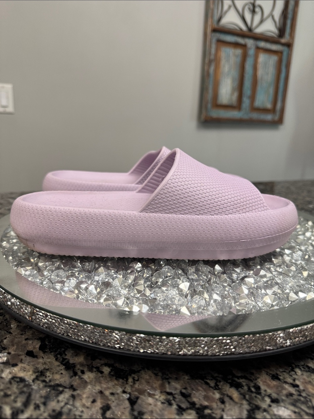32 Degrees Cool Lavender Foam pool Slide Sandals EYC 7.5-8.5